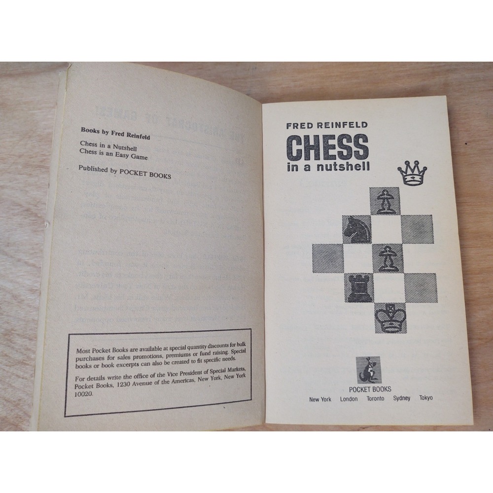 1958 Chess In A Nutshell pb BOOK Fred Reinfeld basic rules - Picture 3 of 8